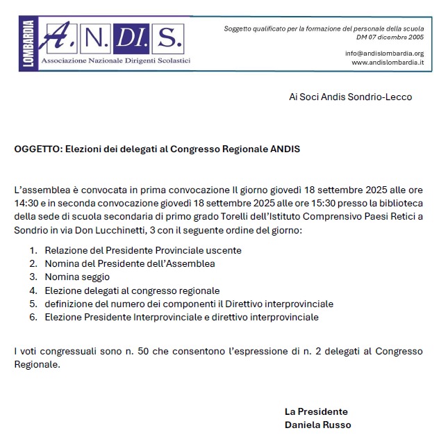 Congresso ANDIS Sondrio e Lecco
